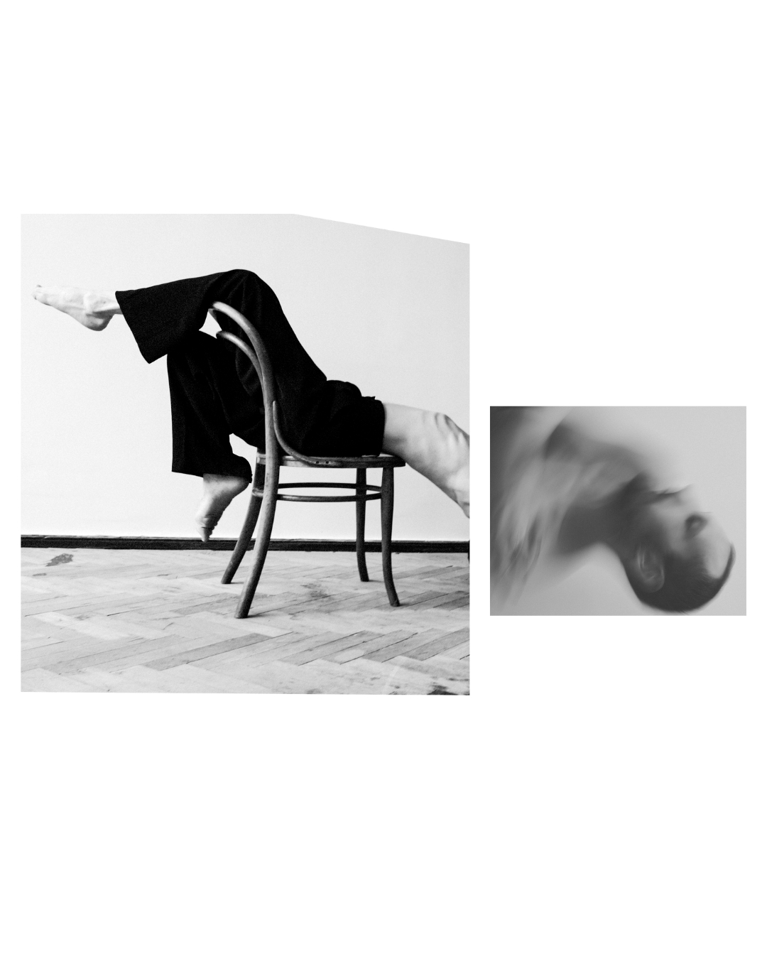 A monochrome study of facial features and a hand gesture by Lilit L Hovhanni.