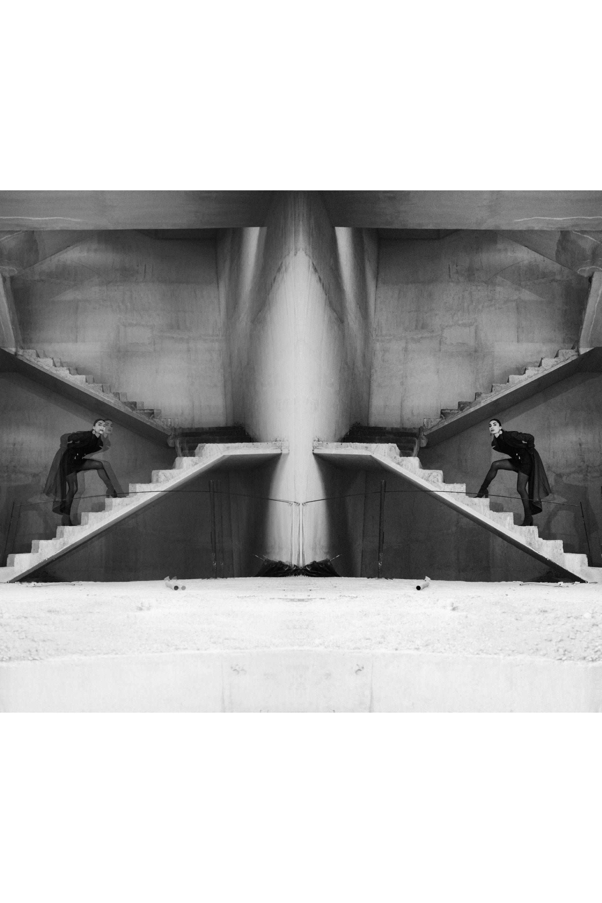 A grid of near-identical frames repeating one moment, in black and white.